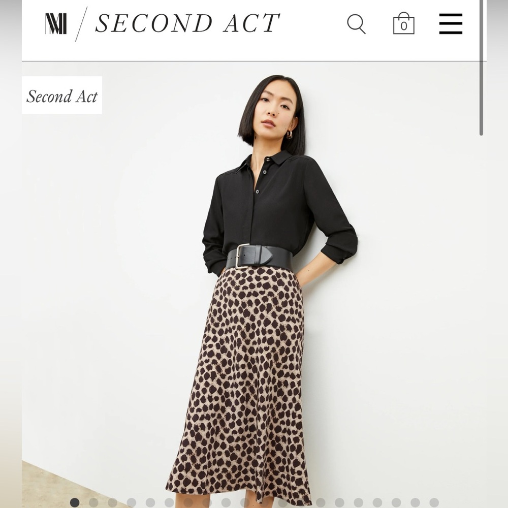 MM Lafleur Black and Brown A-Line Skirt